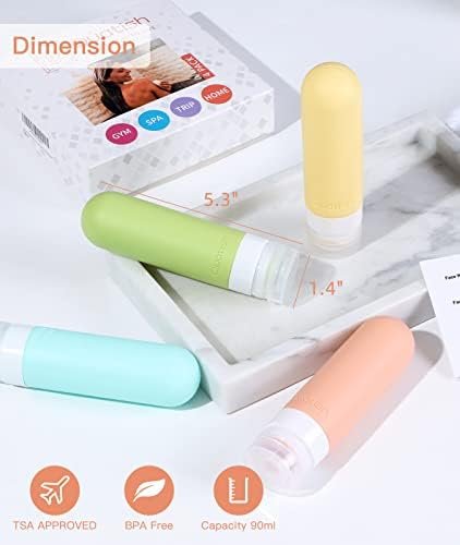 Quatish Travel Size Bottles 6 Pack【Original Patented】, 3 oz Tsa Approved Travel Containers for Toiletries, BPA Free Silicone Travel Shampoo and Conditioner Bottles Leak Proof, Travel Essentials - Image 6