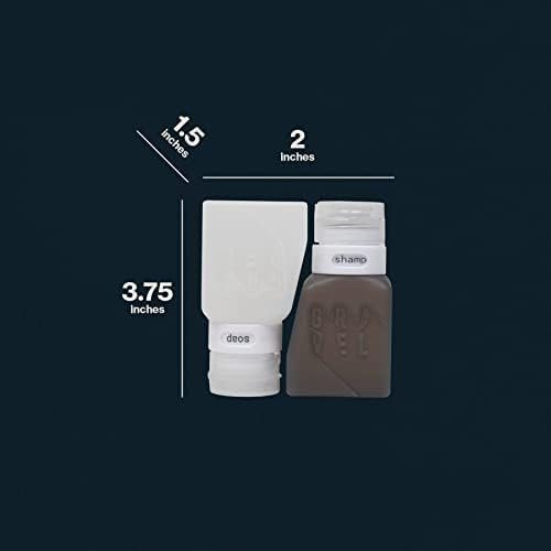 Gravel Travel Bottles TSA Approved 2-Pack 3 Oz Travel Bottles - Leakproof, Squeezable, BPA-Free Travel Bottles for Toiletries includes Label System for Travel Containers (Clear Speckle & Gray Speckle) - Image 9