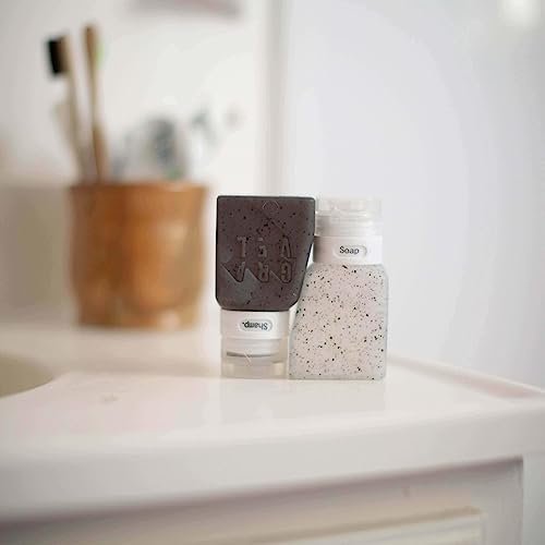 Gravel Travel Bottles TSA Approved 2-Pack 3 Oz Travel Bottles - Leakproof, Squeezable, BPA-Free Travel Bottles for Toiletries includes Label System for Travel Containers (Clear Speckle & Gray Speckle) - Image 3