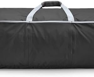 Amazon Basics Large Duffel Bag (100L) for Travel, Travel Bag, with Multiple Zippered Pockets, Lightweight yet Durable Nylon Material, 50-Pound Weight Capacity, Black, 32.5"L x 17"W x 11.5"H