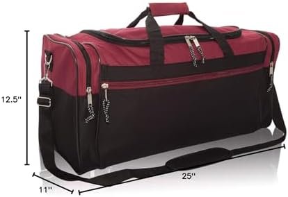 DALIX 25" Extra Large Vacation Travel Duffle Bag in Maroon - Image 8