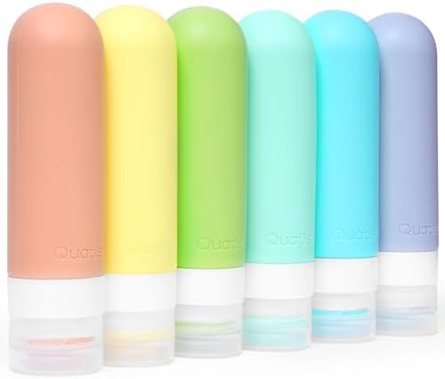Quatish Travel Size Bottles 6 Pack【Original Patented】, 3 oz Tsa Approved Travel Containers for Toiletries, BPA Free Silicone Travel Shampoo and Conditioner Bottles Leak Proof, Travel Essentials