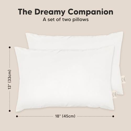 KeaBabies 2-Pack Toddler Pillow - Soft Organic Cotton Toddler Pillows for Sleeping, 13X18 Small Pillow for Kids,Kids Pillows for Sleeping,Kids Pillow for Travel,School, Nap,Age 2 to 5 (Soft White) - Image 3