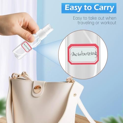 Spray Bottles, 2oz/50ml Clear Empty Fine Mist Plastic Mini Travel Bottle Set, Small Refillable Liquid Containers with 2pcs Funnels and 24pcs Labels (6 Pack) - Image 5