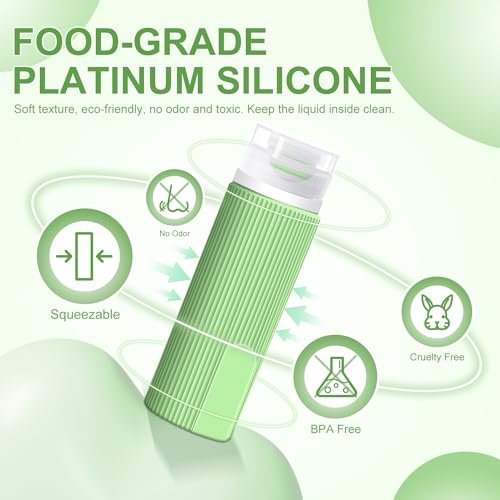 Travel Bottles for Toiletries, 3.4 oz Travel Bottles TSA Approved BPA Free Leak Proof Silicone Travel Toiletry Bottles Portable Travel Essentials for Shampoo Conditioner Lotion (4 Pack) - Image 5