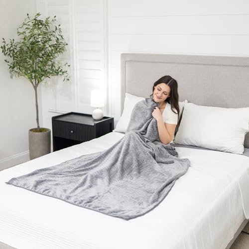 Camping Blanket Packable Soft Travel Blanket Pillow, Airplane Fleece, Luxurious Compact Design for Plane, Car, Camping, Flight Essentials & Travel Accessories in Elegant Grey Big Size 40x63 - Image 3