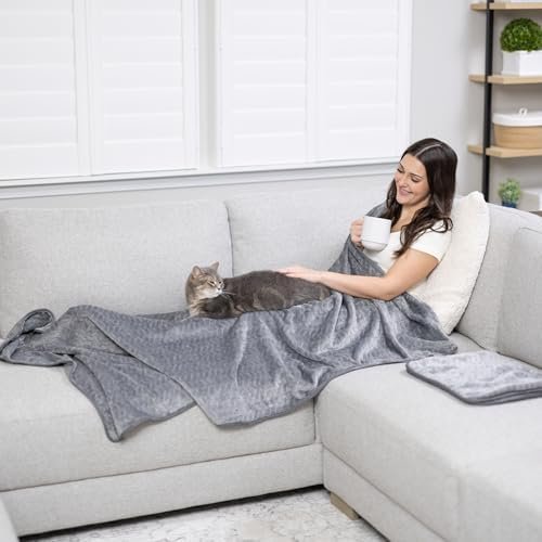 Camping Blanket Packable Soft Travel Blanket Pillow, Airplane Fleece, Luxurious Compact Design for Plane, Car, Camping, Flight Essentials & Travel Accessories in Elegant Grey Big Size 40x63 - Image 2