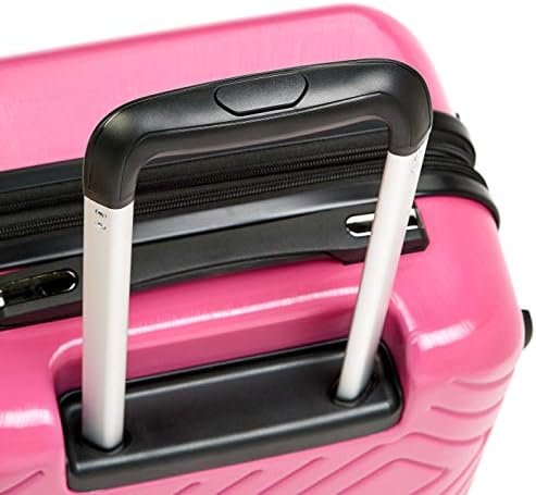 Amazon Basics Carry On Luggage with Wheels, Expandable 21.7-inch Geometric Travel Suitcase, TSA Lock - Pink - Image 4