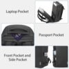 HOMIEE Travel Backpack 40L TSA Friendly Flight Approved Carry-on Luggage, Waterproof Business Computer Backpack Fits 17.3 Inch Laptop, Extra Large Weekender Bag with Shoe Compartment - Image 3