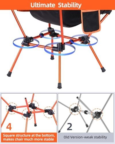 Sportneer Backpacking Chair, Lightweight Portable Camping Chair for Adults Foldable Outdoor Collapsible Camp Chair for Camping Hiking Lawn Picnic Beach Outside Travel - Image 5