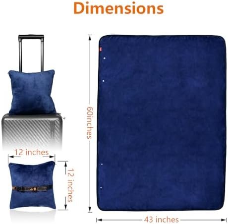 Sojoy 3 in 1 Travel Blanket & Pillow Set for Airplane, Warm Wearable Blanket-Portable Travel Pillow,Perfect Travel Essentials for Long Trips, Flying, and Road Trips (60 * 43inches) - Image 3