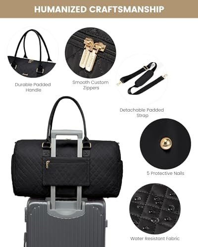 LOVEVOOK Travel Duffle Bag, Weekender Bag for Women with Toiletry Bag, Carry on Overnight Bag with Shoe Compartment, Gym Duffel Bag with Wet Pocket, Mommy Hospital Bags for Labor and Delivery - Image 7