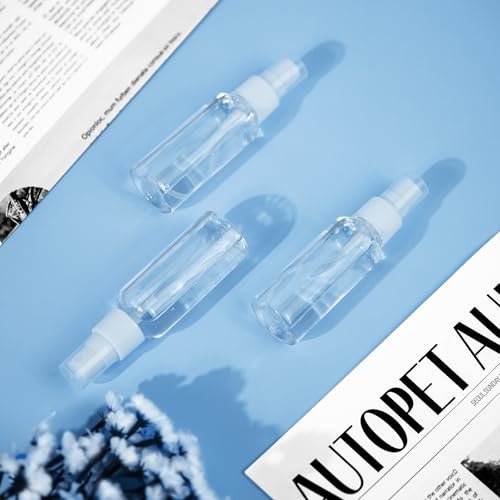 Spray Bottles, 2oz/50ml Clear Empty Fine Mist Plastic Mini Travel Bottle Set, Small Refillable Liquid Containers with 2pcs Funnels and 24pcs Labels (6 Pack) - Image 7