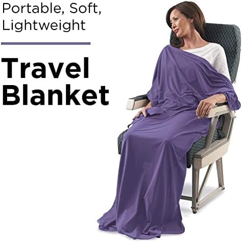SAGEFINDS Airplane Travel Blanket | Compact Throw Blanket for Camping and Hiking | Converts into a Pillow | Travel Gift | Soft Jersey Knit | Fits in Backpack | Attaches to Luggage | Travel Essential - Image 2