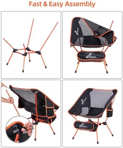 Sportneer Backpacking Chair, Lightweight Portable Camping Chair for Adults Foldable Outdoor Collapsible Camp Chair for Camping Hiking Lawn Picnic Beach Outside Travel - Image 7