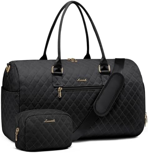 LOVEVOOK Travel Duffle Bag, Weekender Bag for Women with Toiletry Bag, Carry on Overnight Bag with Shoe Compartment, Gym Duffel Bag with Wet Pocket, Mommy Hospital Bags for Labor and Delivery