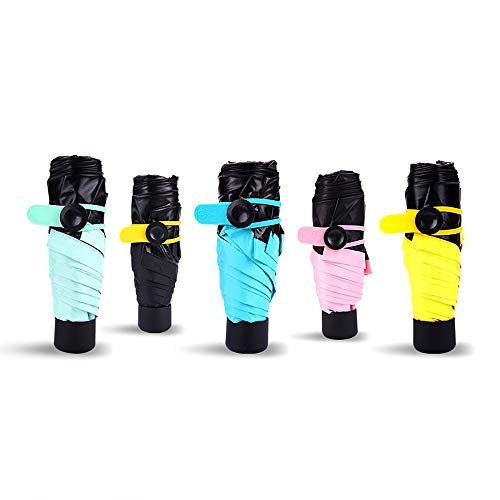 Portable Umbrella Mini & Small - Travel Sun Rain Beach Golf- Elegant Slim Design, Windproof Compact Lightweight Folding - for Kids and Adults Outdoor (5 Folding Yellow) - Image 6