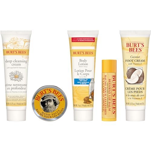 Burt's Bees Christmas Gifts, 5 Stocking Stuffers Products, Everyday Essentials Set - Original Beeswax Lip Balm, Deep Cleansing Cream, Hand Salve, Body Lotion & Coconut Foot Cream, Travel Size - Image 17