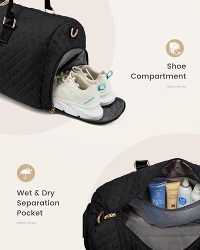 LOVEVOOK Travel Duffle Bag, Weekender Bag for Women with Toiletry Bag, Carry on Overnight Bag with Shoe Compartment, Gym Duffel Bag with Wet Pocket, Mommy Hospital Bags for Labor and Delivery - Image 5