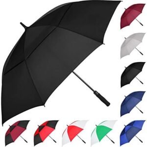 MRTLLOA 54/62/68/72 Inch Automatic Open Golf Umbrella, Extra Large Oversize Double Canopy Vented Windproof Waterproof Stick Umbrellas for Rain