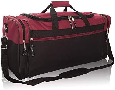 DALIX 25" Extra Large Vacation Travel Duffle Bag in Maroon