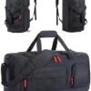 BAGSMART Gym Bag for Women & Men, 35L Sports Travel Duffel Bag with Shoe Laptop Compartment，Anti-Theft Carry On Weekender Bag for Airplane,Workout Overnight Backpack for Travel,Black