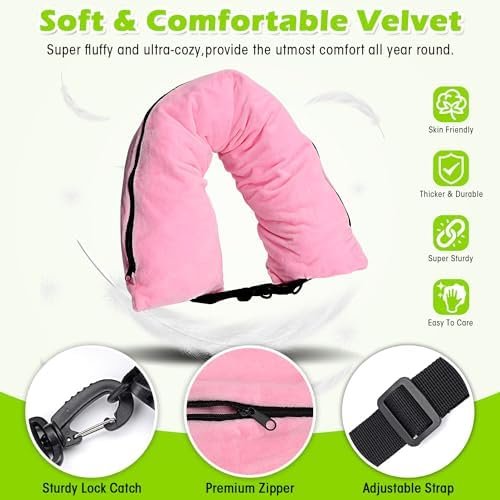 Travel Neck Pillow Stuffable with Clothes,Stuffable Neck Pillow for Traveling,Fillable Travel Neck Pillow Extra Storage Bag,Soft Velvet Neck Pillow Case Cover,Packable for Airplane Travel Essentials - Image 3