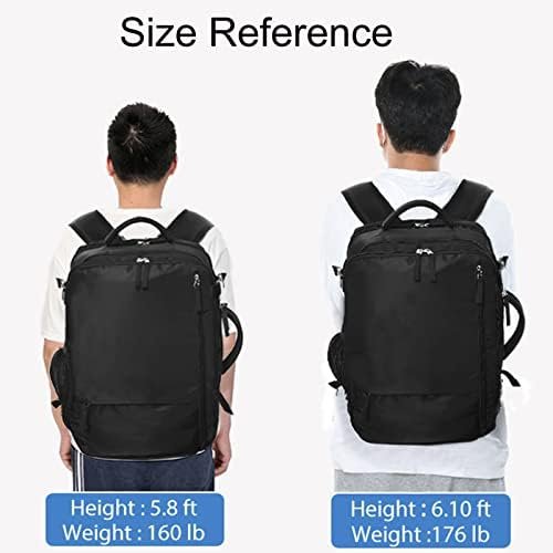 Hanples Travel Backpack for Women Men, Large Carry On Person Item Backpack Flight Approved, 17.3 In Laptop Bag, Waterproof anti theft Casual Hiking Bag (Black) - Image 10