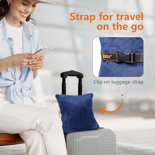 Sojoy 3 in 1 Travel Blanket & Pillow Set for Airplane, Warm Wearable Blanket-Portable Travel Pillow,Perfect Travel Essentials for Long Trips, Flying, and Road Trips (60 * 43inches) - Image 4