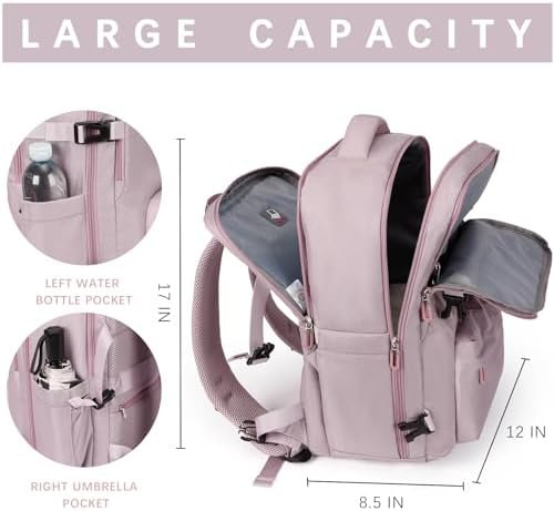SHRRADOO Travel Laptop Backpack for Women, Casual Work Bag 17inch College High School Laptop Backpack Airline Approved Backpack Hiking Business Nurse Bag Casual Daypack for Weekender - Image 3