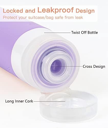 Quatish Travel Size Bottles 6 Pack【Original Patented】, 3 oz Tsa Approved Travel Containers for Toiletries, BPA Free Silicone Travel Shampoo and Conditioner Bottles Leak Proof, Travel Essentials - Image 2