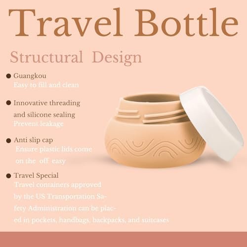 DHQH Travel Containers for Toiletries 4Pack 1oz TSA Approved Travel Size Containers, Silicone Travel Jars with Lids Leak-proof Travel Essentials for Cosmetic Face Body Cream - Image 3