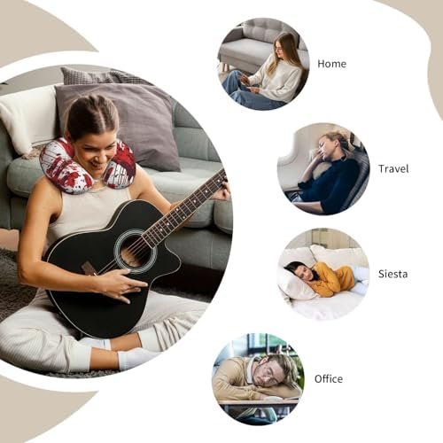 Travel Pillow Bloody Handprints Neck Rest Soft Comfortable Travel Neck Pillow U-Shaped Memory Foam Sleeping Rest Cushion Travel Accessories for Airplane Car and Office - Image 8