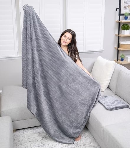 Camping Blanket Packable Soft Travel Blanket Pillow, Airplane Fleece, Luxurious Compact Design for Plane, Car, Camping, Flight Essentials & Travel Accessories in Elegant Grey Big Size 40x63 - Image 4