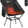 Sportneer Heated Chairs Outdoor Sports: Heated Camping Chair with USB Plug & 3 Heating Levels - Portable & Compact Heated Chair for Backpacking, Camping, Lawn, Picnic, Travel (Power Bank Not Included)