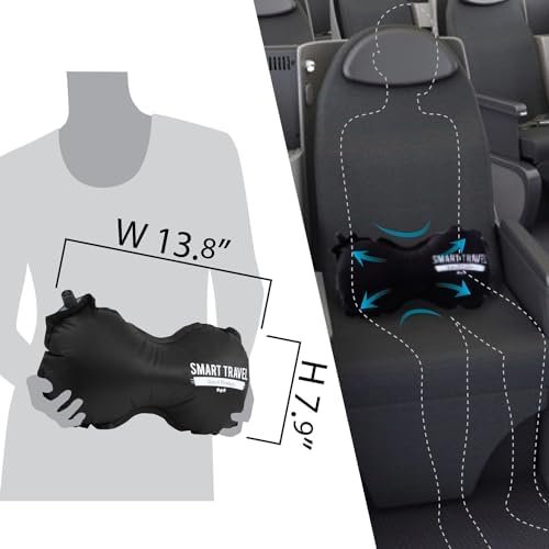 Inflatable Lumbar Travel Pillow for Airplane Back Support for Chair and Travel Seat Lumbar Support Pillow - Image 6