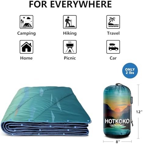 Camping Blanket,Lightweight Puffy Camping Blanket Packable Down Camping Blanket for Outdoor,Traveling, Stadium, Hiking, Picnics - Image 4