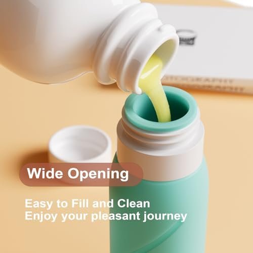 Travel Size Bottles for Toiletries, Pack of 5 Travel Bottles with Squeezable Lid, 3.4 oz TSA Approved Travel Size Containers for Shampoo, Conditioner,Lotion - Image 6