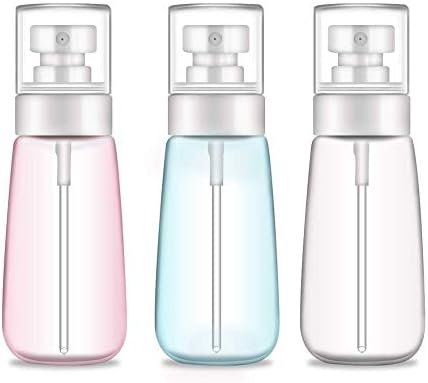 Spray Bottle Travel Size,100ml/3oz Fine Mist Hairspray Bottle for Essential Oils, Empty Airless Makeup Face Spray Bottle Clear Refillable Travel Containers for Cosmetic Skincare Perfume