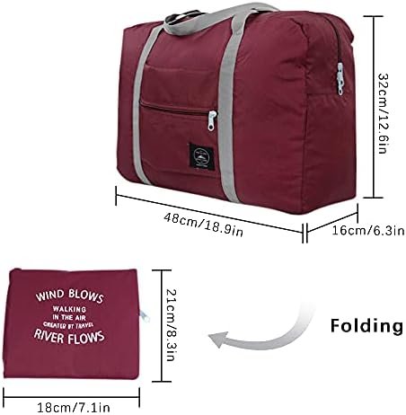 SITAKE 4 Pcs Foldable Travel Duffel Bag, Waterproof Lightweight Carry-on Bags, Suitable for Overnight, Holiday, Shopping, Weekends, Outing, Gym(Wine Red/Navy Blue/Sky Blue/Light Pink) - Image 2