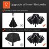 Bodyguard Inverted Umbrella, Large Windproof Umbrellas for Rain & Sun, Compact Umbrella Reverse Umbrella with Reflective Stripe, Teflon Umbrella for Women Men, Travel Folding Umbrella with Cover Bag - Image 6