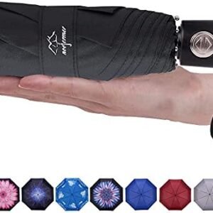 NOOFORMER Travel Mini Automatic Umbrella Auto Open/Close Small Compact Lightweight Portable Folding Windproof Rain Umbrellas for Women Men Kids