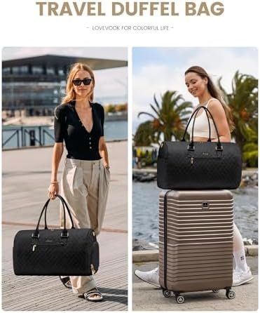 LOVEVOOK Travel Duffle Bag, Weekender Bag for Women with Toiletry Bag, Carry on Overnight Bag with Shoe Compartment, Gym Duffel Bag with Wet Pocket, Mommy Hospital Bags for Labor and Delivery - Image 6
