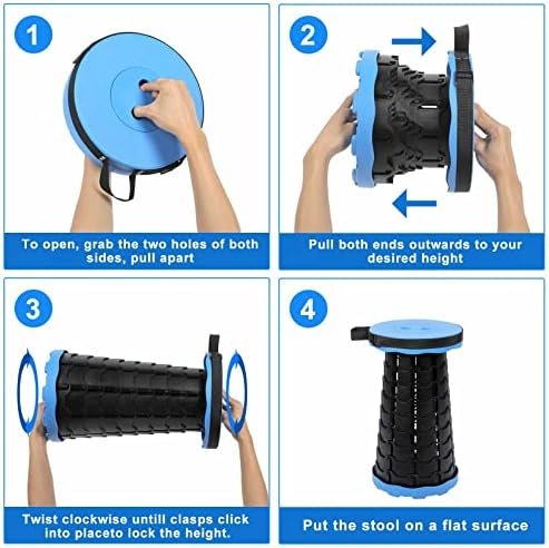 Foldable Telescoping Stool Portable, Retractable Stool for Adults, Upgraded Collapsible Folding Seats with Load Capacity 550lbs, Camping Stools for Adults - Image 4