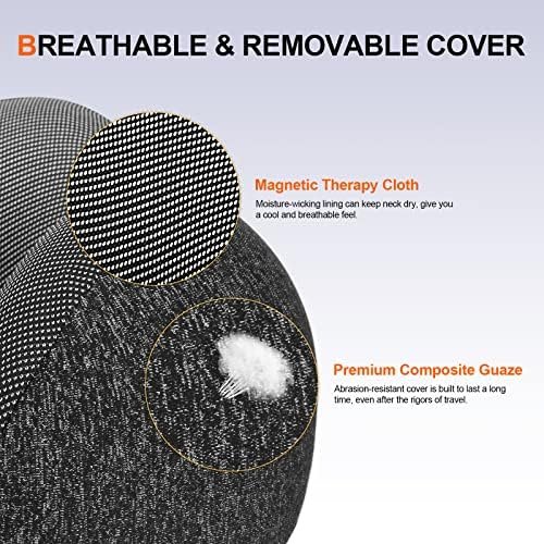 Neck Pillow for Travel, Memory Foam Travel Pillow with Hood, Adult Airplane Pillow for Head Rest Neck Support, Portable Pillow for Office Cars Trains Long Flights Sleeping (Deep Grey) - Image 5