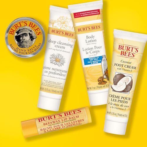 Burt's Bees Christmas Gifts, 5 Stocking Stuffers Products, Everyday Essentials Set - Original Beeswax Lip Balm, Deep Cleansing Cream, Hand Salve, Body Lotion & Coconut Foot Cream, Travel Size - Image 7