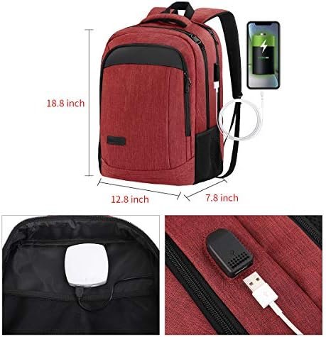 Monsdle Travel Laptop Backpack Anti Theft Backpacks with USB Charging Port, Travel Backpacks Business Work Bag 15.6 Inch College Computer Bag for Men Women, Red - Image 3