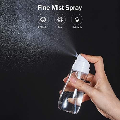 Small Spray Bottle with Fine Mist, 2 Pack 3.4oz/100ml Travel Spray Bottles for Hair and Face, Refillable Spray Bottles for Cleaning Solutions, Perfume, Liquid Cosmetics, Essential Oils TSA Approved - Image 2