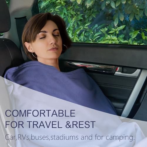 Travel Blanket for Airplane, Train and Car, Warm and Soft Travel Blanket and Pillow 2 in 1, Portable Compact Long Flight Blanket with Luggage Sleeve, Backpack Clip - Image 4