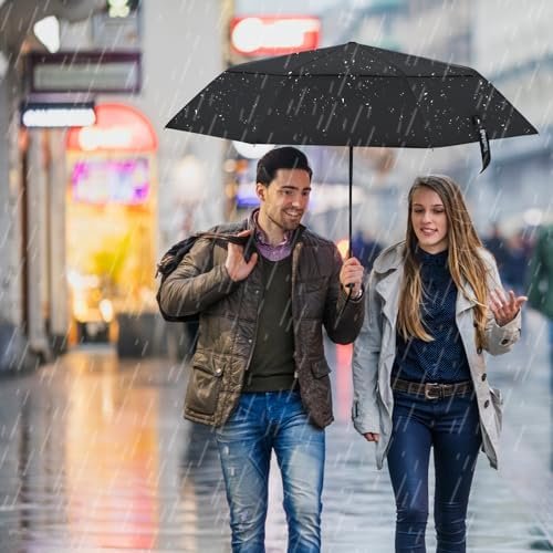 TradMall Travel Umbrella, 42/45 Inches Double Vented Canopy Windproof Automatic Strong Compact Folding Umbrellas for Rain Women and Men - Image 7